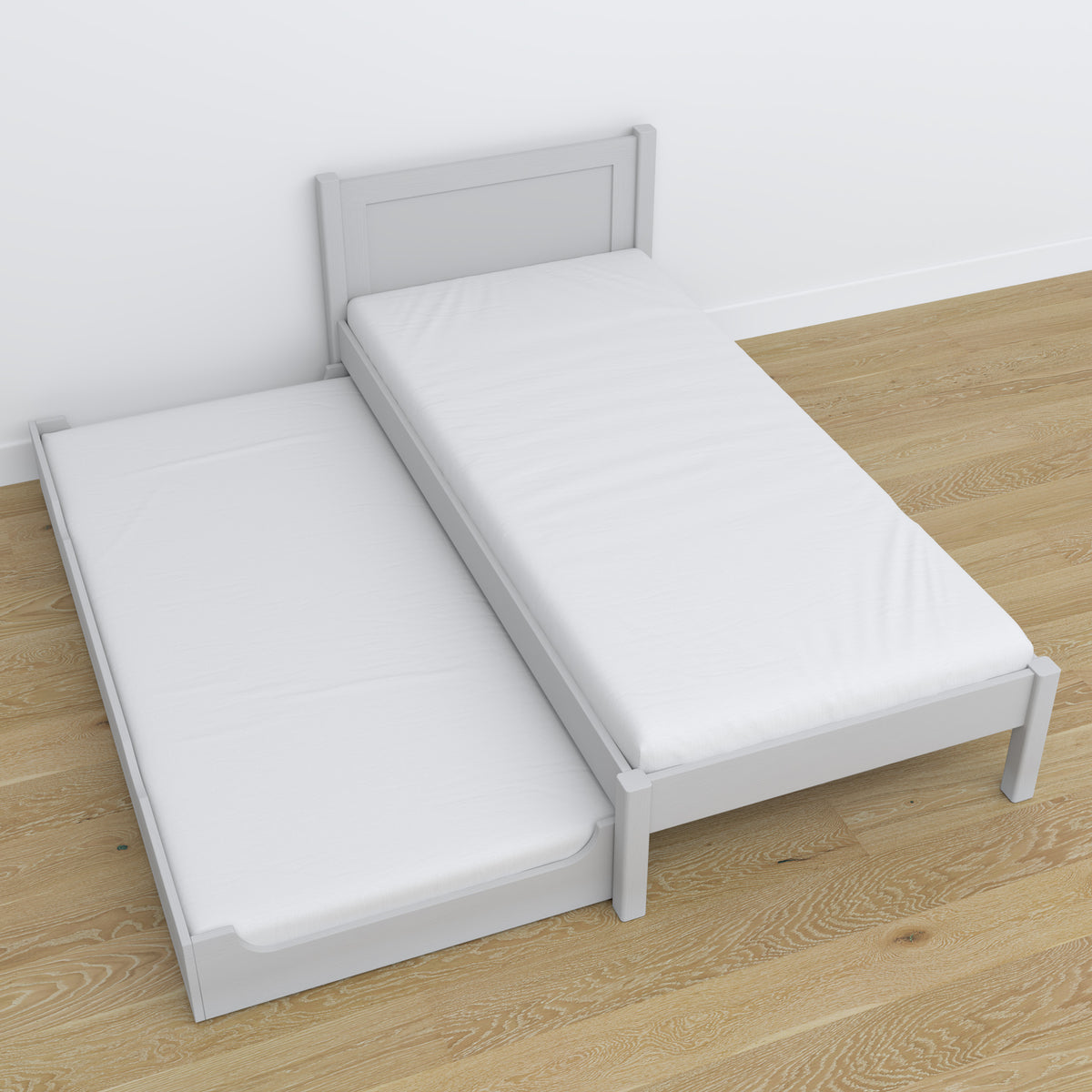Lit avec tiroir pour matelas gris en bois – dimensions, Nizio