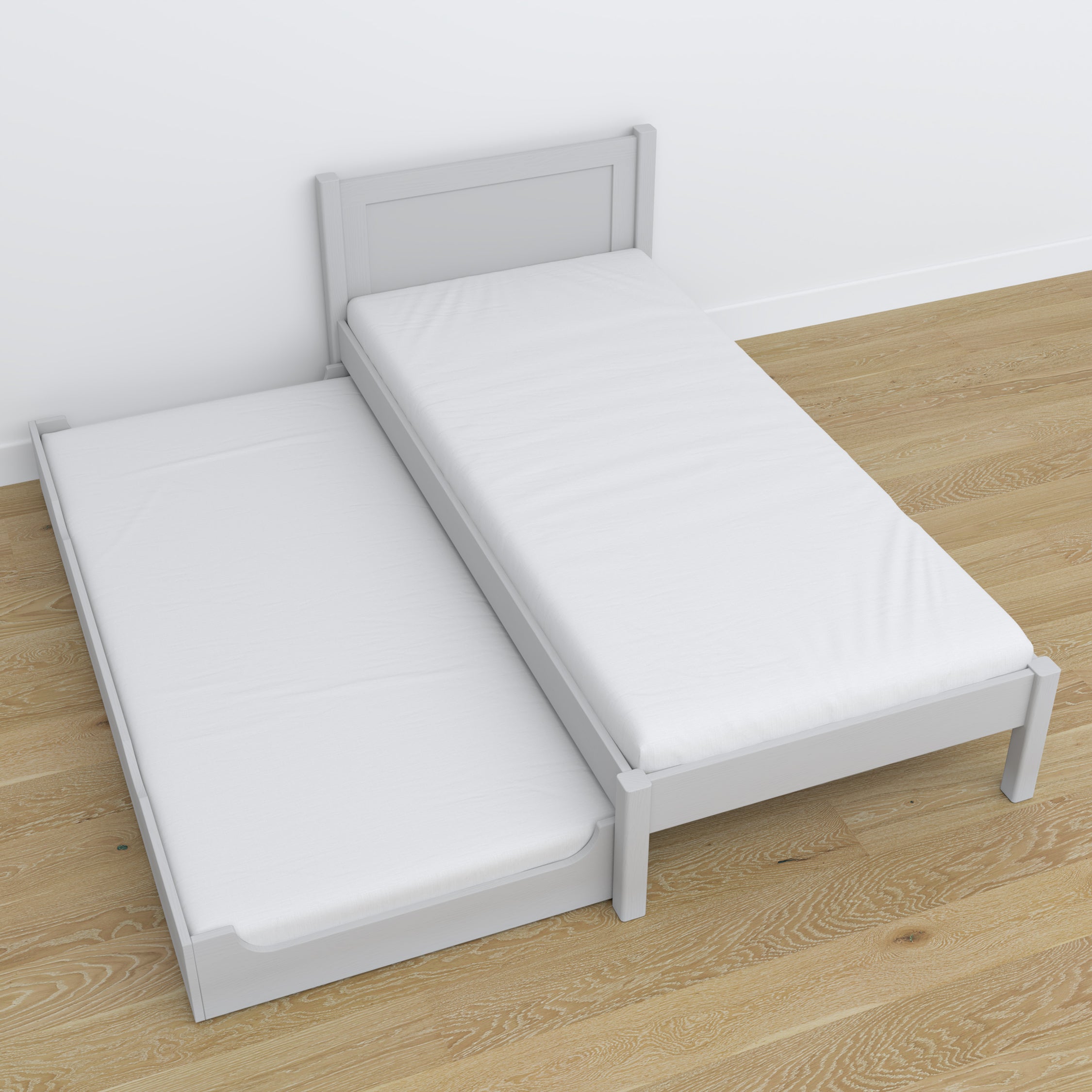 Lit avec tiroir pour matelas gris en bois – dimensions, Nizio