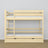 Stapelbed transparant grenen – houten frame met lattenbodem, zijaanzicht