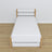 Bed white/oak – mattress drawer, wooden details, Nizio Home