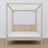 Tweepersoonsbed met hemel eiken gewit eiken – hoofdeinde en frame, close-up