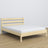Tweepersoonsbed transparant grenen – houten hoofdbord, close-up van houtwaliteit