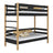 Houten stapelbed zwart-eiken – kinderkamer, massief hout, Scandinavische stijl