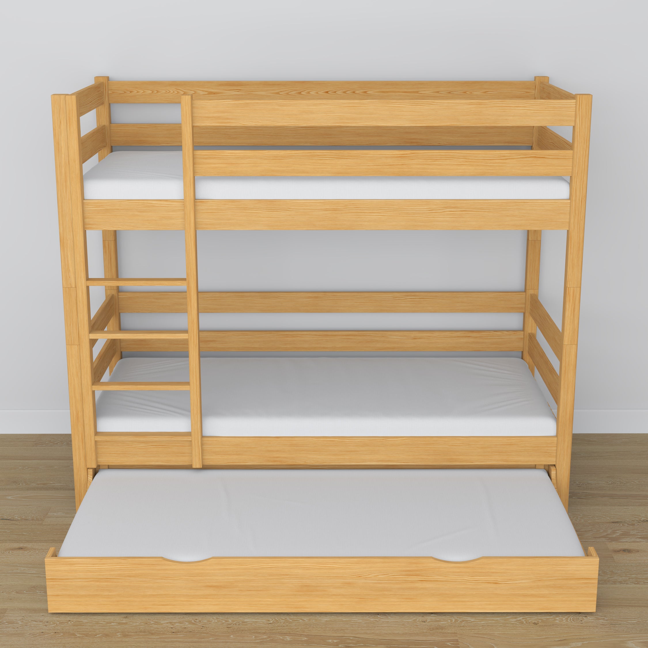 Stapelbed naturel grenen – houten lattenbodem met latten, lade voor matras