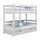 Lit superposé avec tiroir en bois gris – chambre d'enfant, bois massif, scandinave
