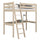 Lit mezzanine avec bureau en chêne chêne blanchi – chambre d'enfant, scandinave Nizio