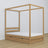 Bed met hemelbed eikenhouten naturel eiken – decoratief frame, kinderkamer