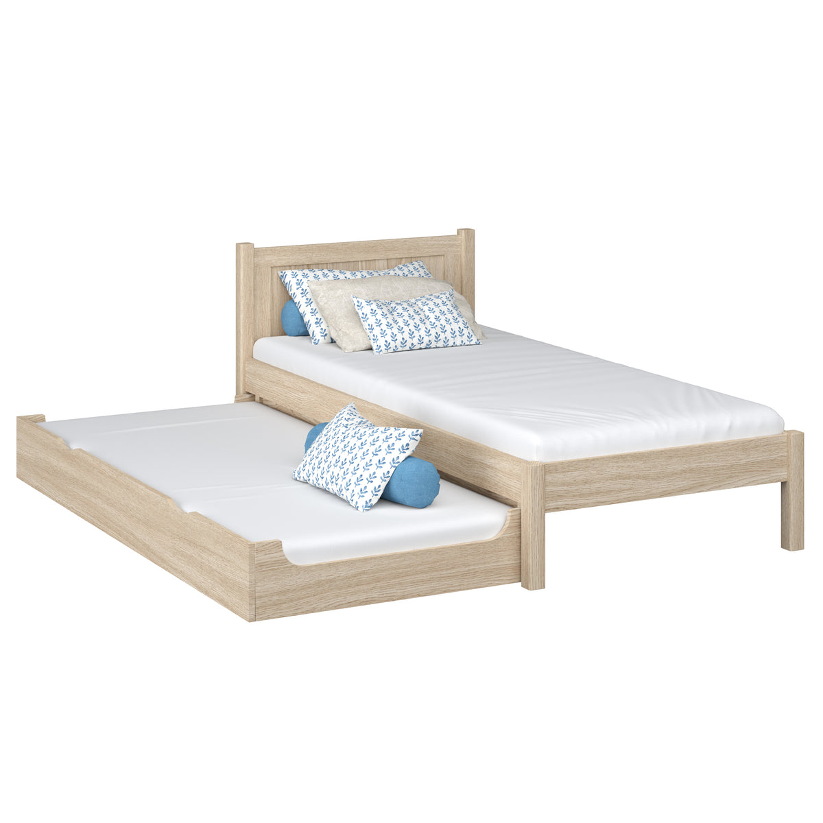 Bed met lade voor matras eiken gewit eiken – kinderkamer, scandi Nizio