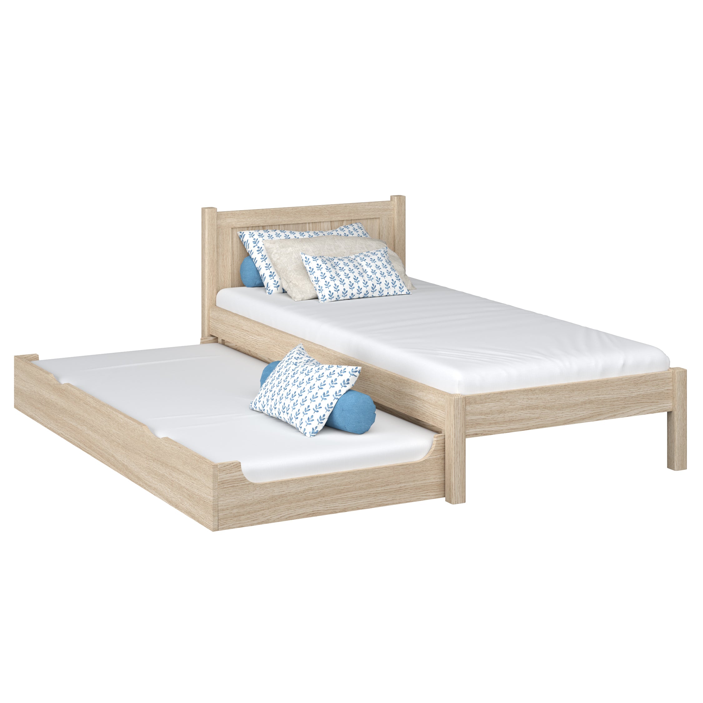 Bed met lade voor matras eiken gewit eiken – kinderkamer, scandi Nizio