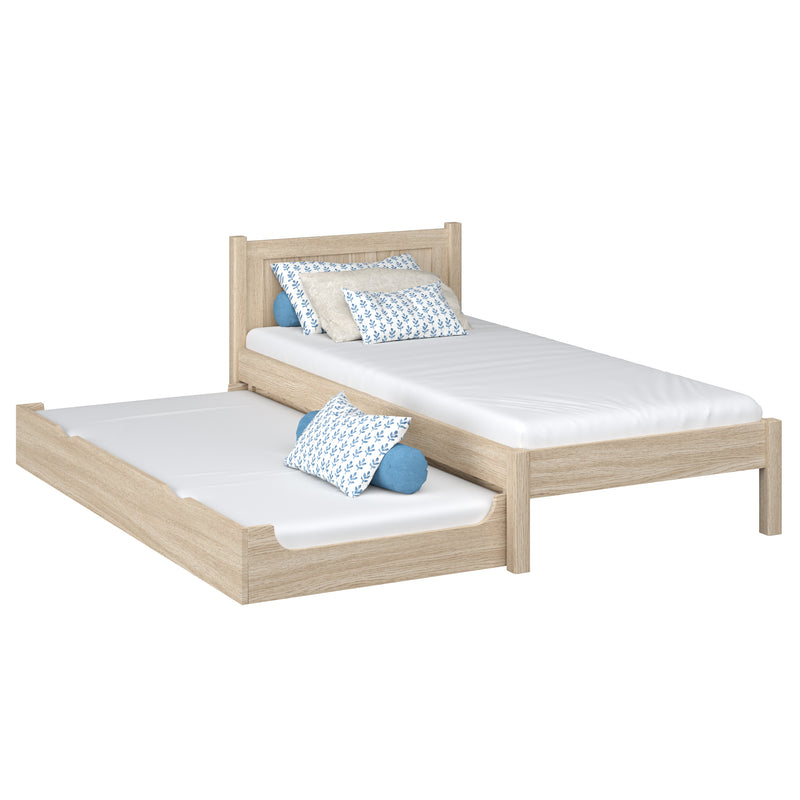 Bed met lade voor matras eiken gewit eiken – kinderkamer, scandi Nizio
