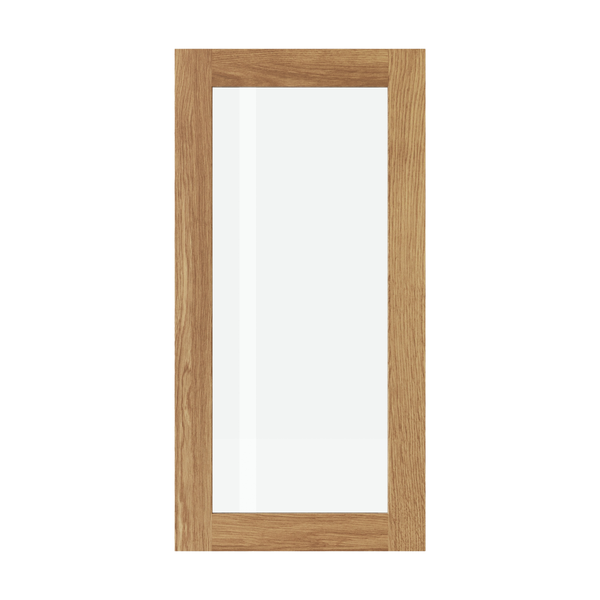Eikenhouten front met glas