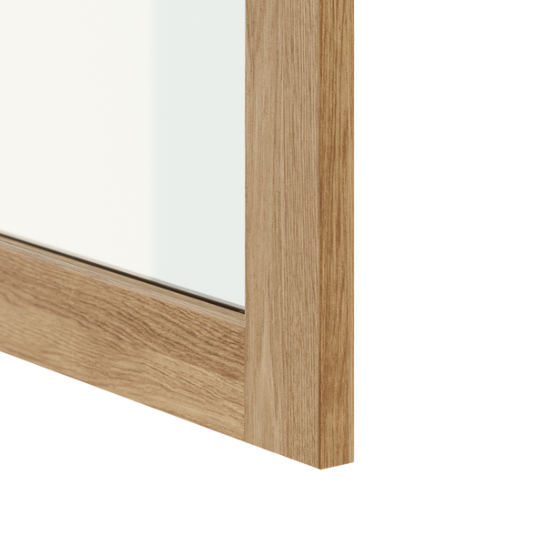 Eikenhouten front met glas
