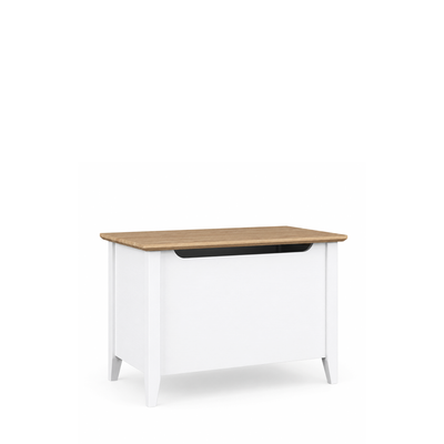 Houten kist Scandi wit / natureel eiken