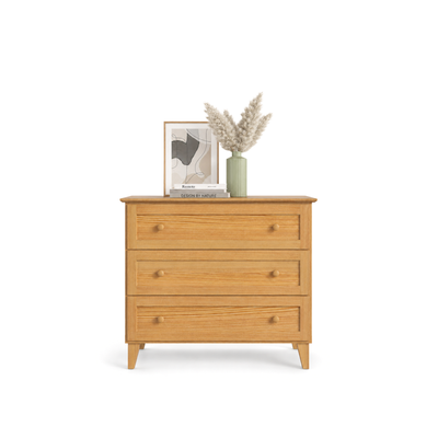 Chest of drawers with 3 drawers pine natural pine 105 cm – bedroom, Scandinavian style