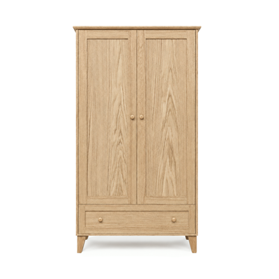 Eikenhouten kledingkast 2D1S Scandi natureel eiken