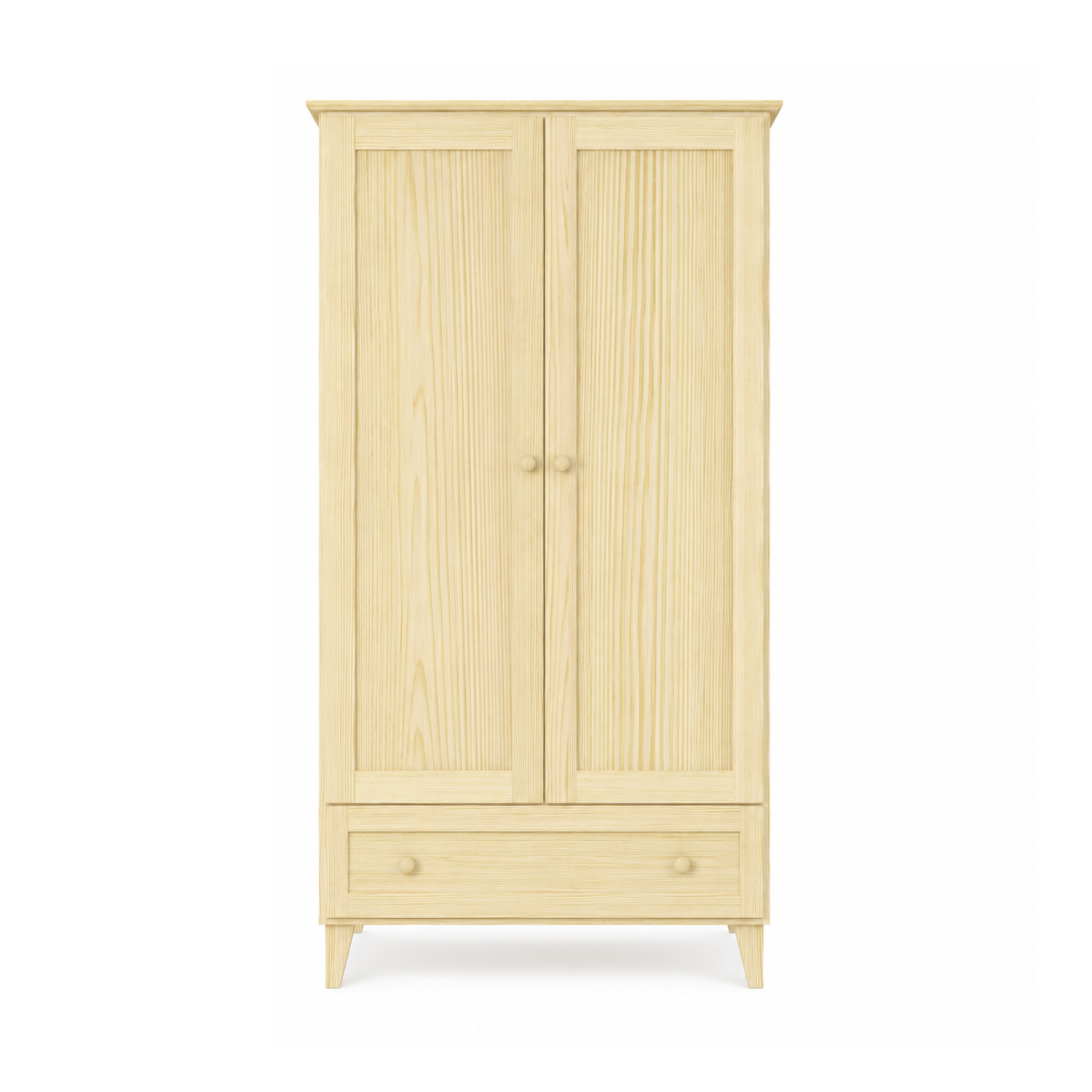 Grenen kledingkast 2D1S Scandi kleurloos grenen