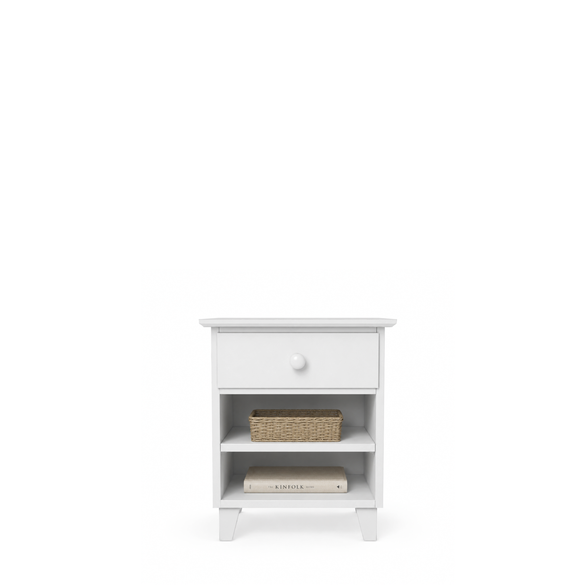 Houten nachtkastje 1S N02 Scandi wit