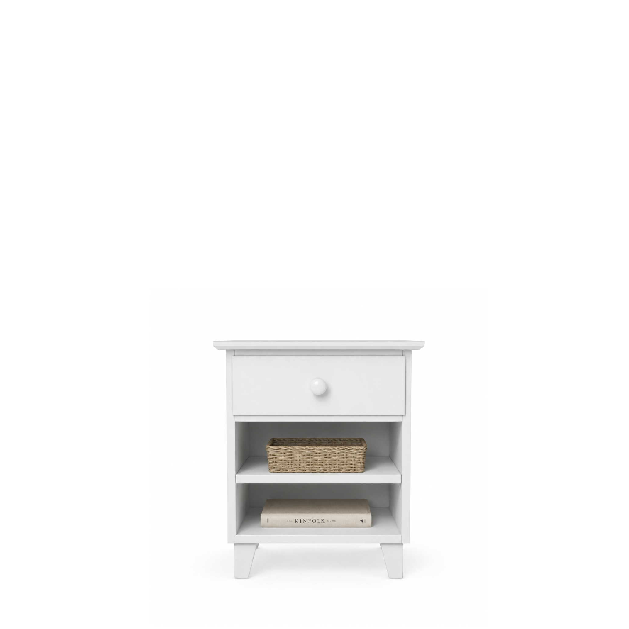 Houten nachtkastje 1S N02 Scandi wit