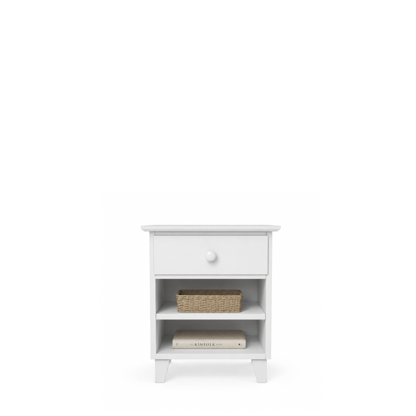 Houten nachtkastje 1S N02 Scandi wit