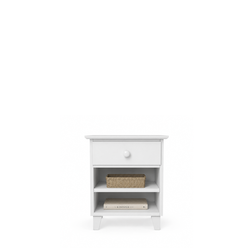 Houten nachtkastje 1S N02 Scandi wit