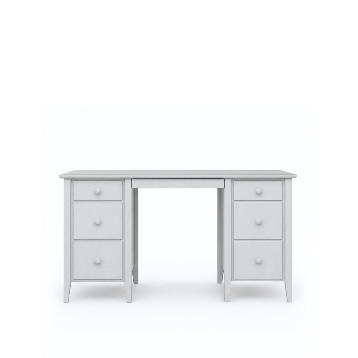 Desk with 6 drawers wooden grey – office and youth room, scandi