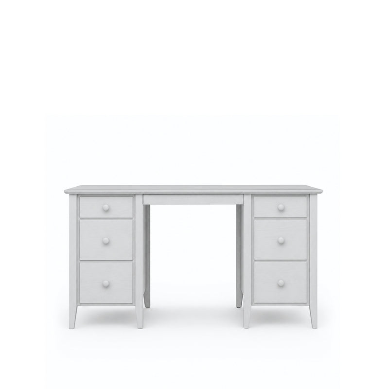 Desk with 6 drawers wooden grey – office and youth room, scandi