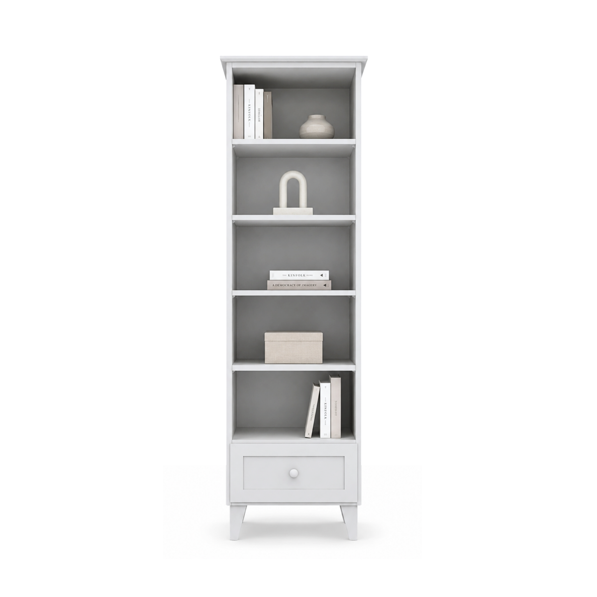 Houten boekenkast 1S 57 Scandi grijs