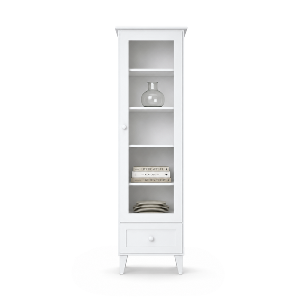Vitrine 1S 57 Scandi en bois blanc
