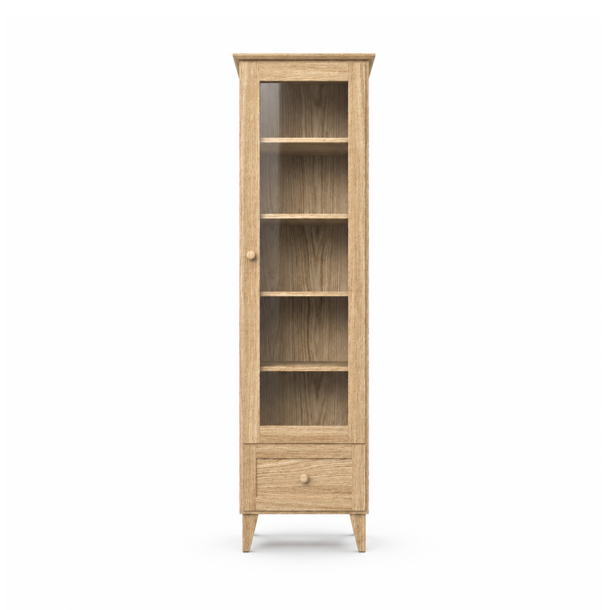 Eikenhouten vitrinekast 1S 57 Scandi natureel eiken