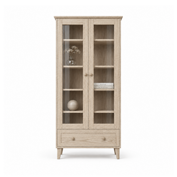 Vitrine en chêne 1S 90 Scandi chêne blanchi