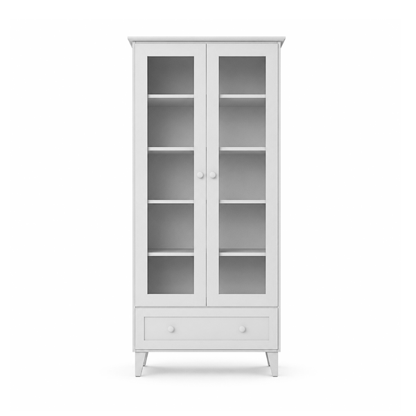 Vitrine 1S 90 Scandi en bois gris